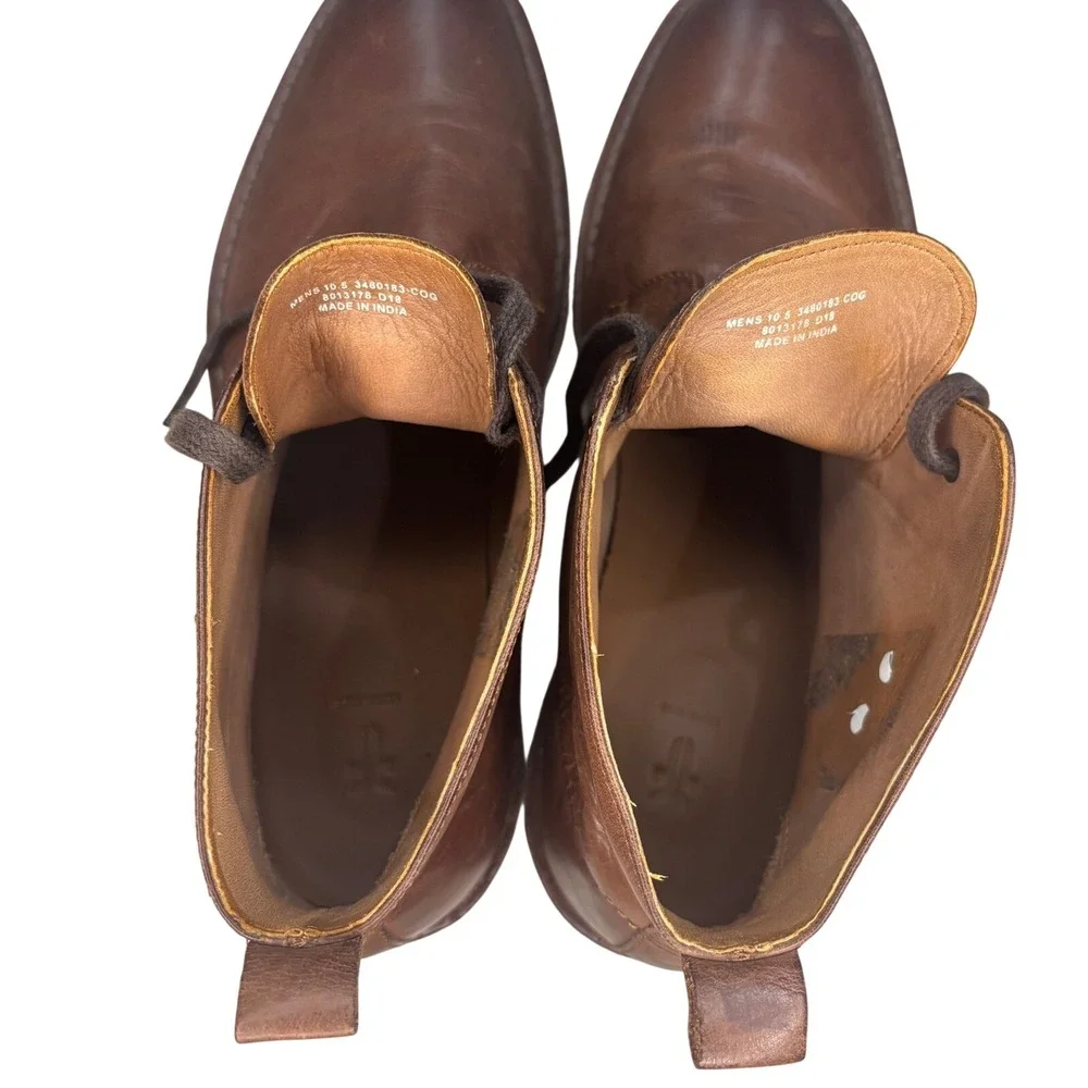 Frye Mens Cognac Leather Chukka Boots Lace Up Ankle‎ 10.5 3480183-COG